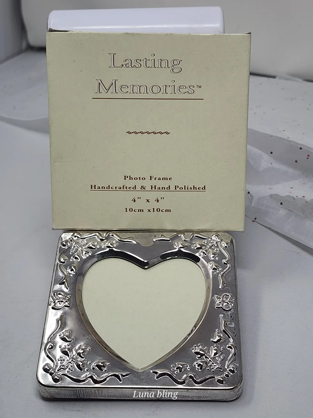 Silver Heart Picture Frame - 4x4